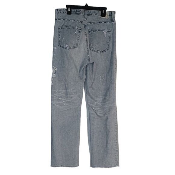 AGOLDE Vintage-Look‎ High-Waist pinch waist Distressed Straight-Leg Denim Jeans - Picture 7 of 13